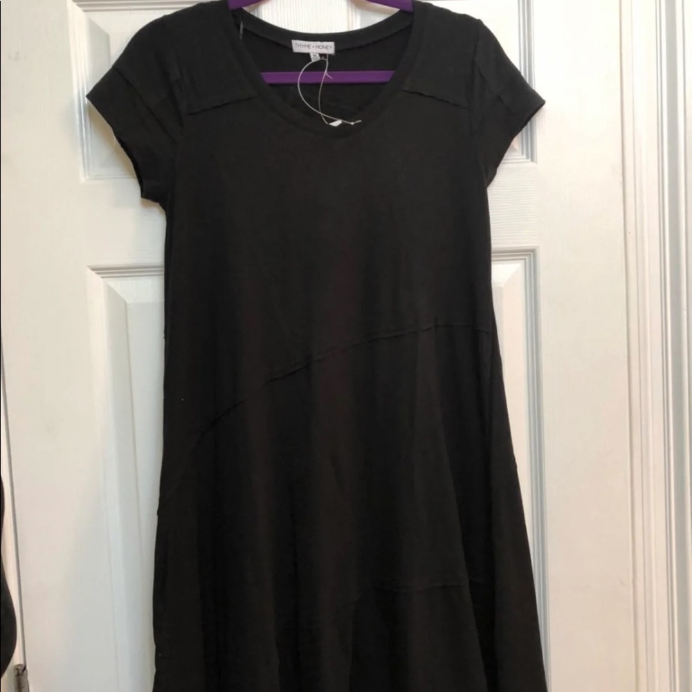 Thyme + Honey Black Casual Flare Dress